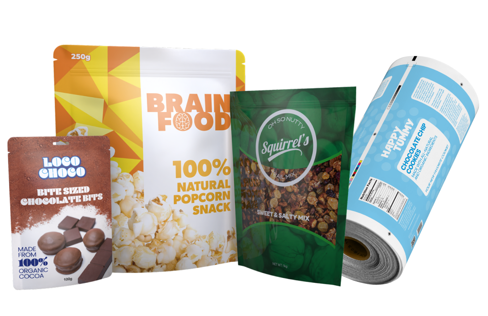 Flexible Packaging with Roll Stock and Pouches